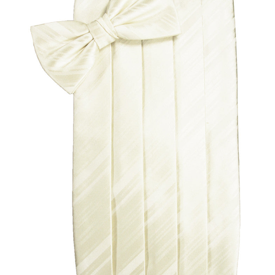 Ivory Striped Satin Cummerbund Set