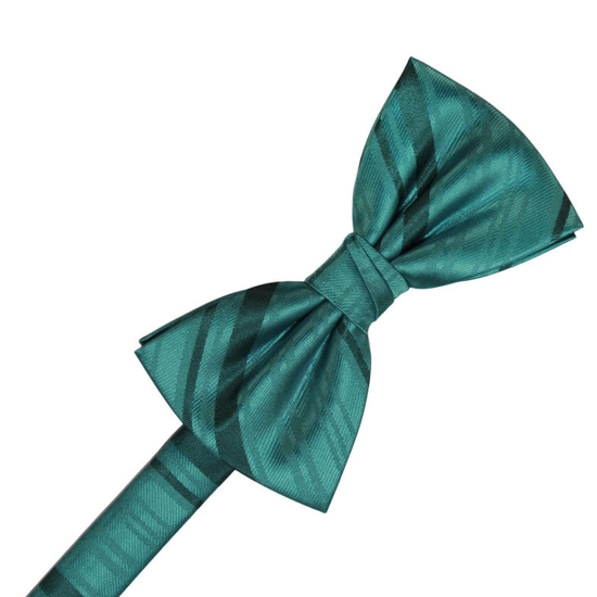 Jade Striped Satin Formal Bow Tie
