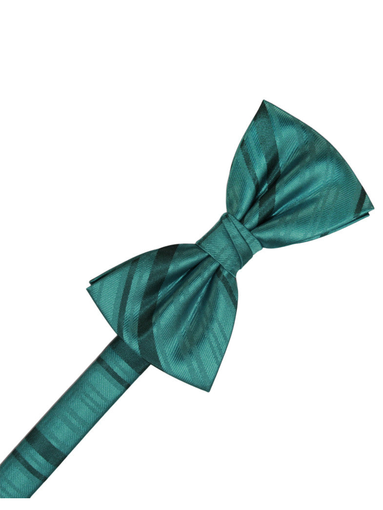 Jade Striped Satin Formal Bow Tie
