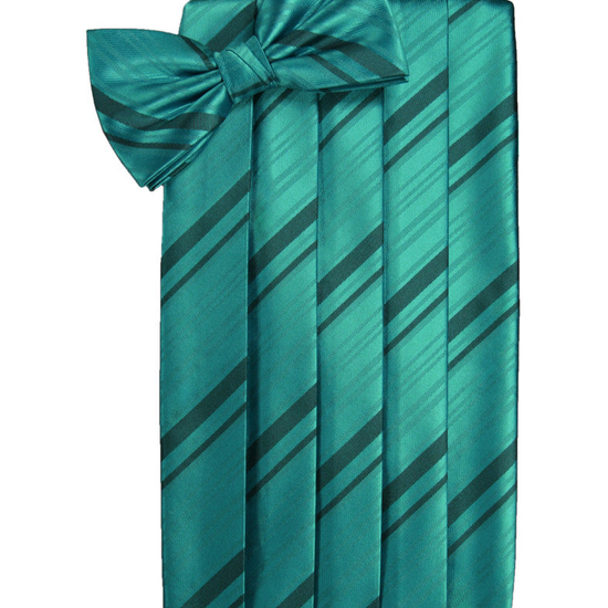 Jade Striped Satin Cummerbund Set