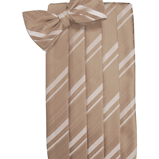 Latte Striped Satin Cummerbund Set