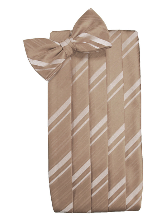 Latte Striped Satin Cummerbund Set