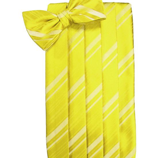 Lemon Striped Satin Cummerbund Set