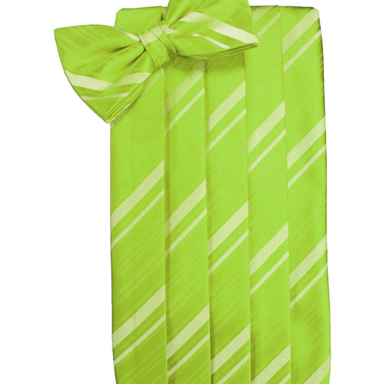 Lime Striped Satin Cummerbund Set