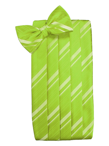Lime Striped Satin Cummerbund Set