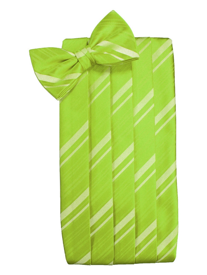 Lime Striped Satin Cummerbund Set