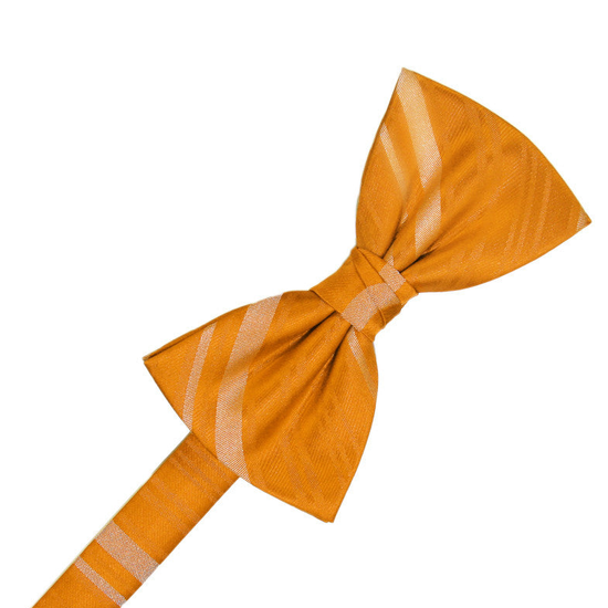 Mandarin Striped Satin Formal Bow Tie