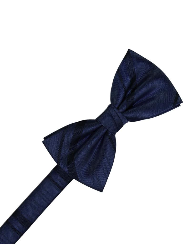 Marine Striped Satin Formal Bow Tie
