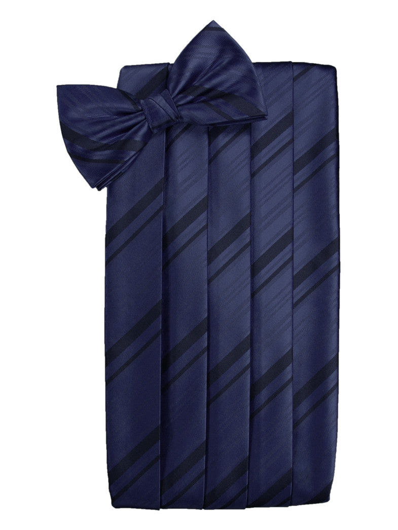 Marine Blue Cummerbund Set | Striped Satin | On Sale Now! – Fine Tuxedos