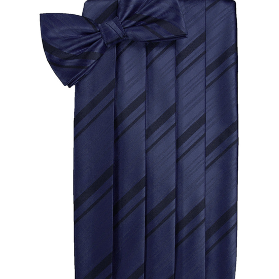 Marine Striped Satin Cummerbund Set