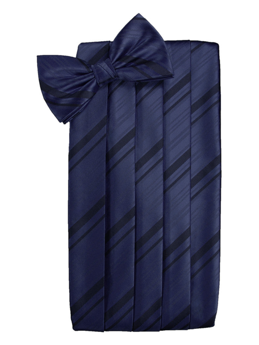 Marine Striped Satin Cummerbund Set