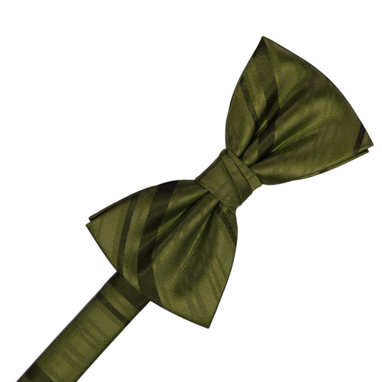 Moss Striped Satin Formal Bow Tie