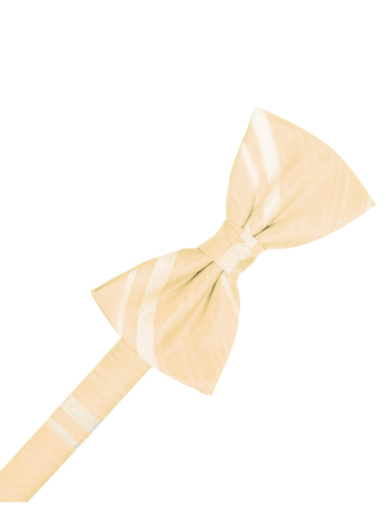 Peach Striped Satin Formal Bow Tie
