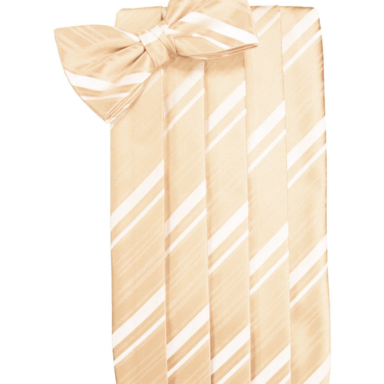 Peach Striped Satin Cummerbund Set