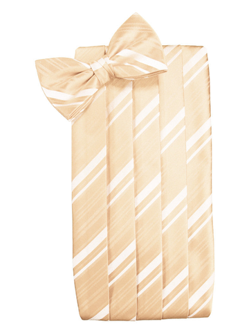Peach Striped Satin Cummerbund Set
