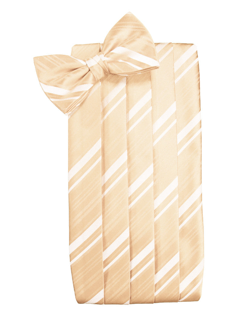 Peach Striped Satin Cummerbund Set