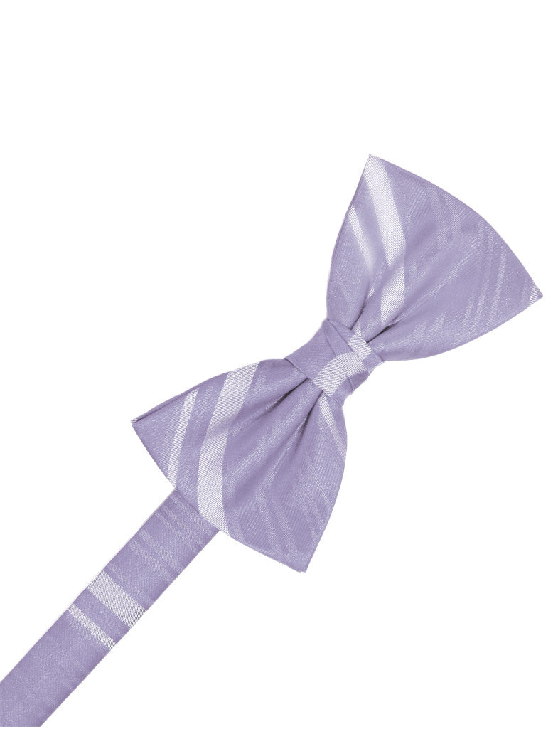 Periwinkle Striped Satin Formal Bow Tie