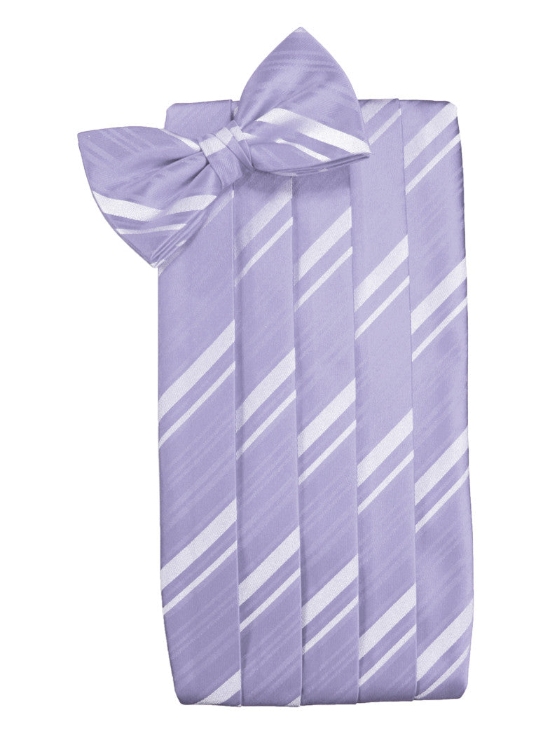 Periwinkle Striped Satin Cummerbund Set