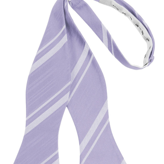 Periwinkle Striped Satin Self-Tie Formal Bow Tie