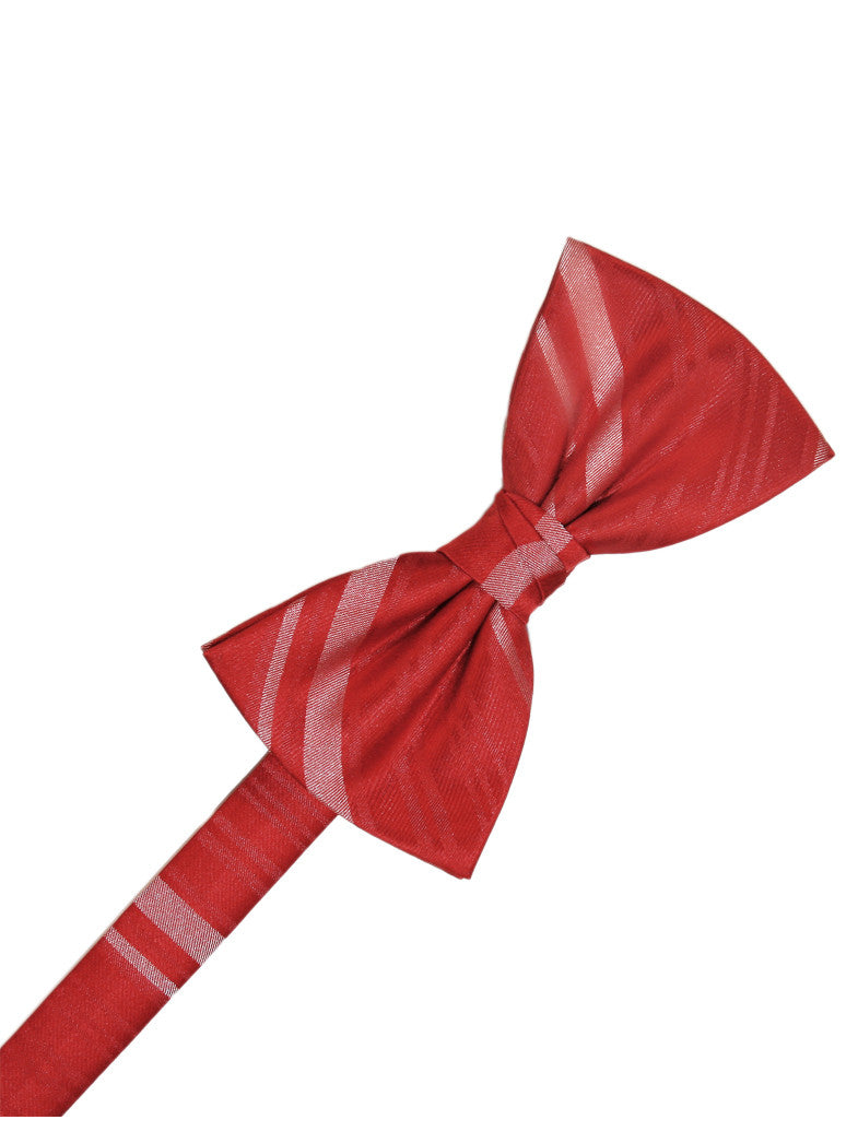 Persimmon Striped Satin Formal Bow Tie