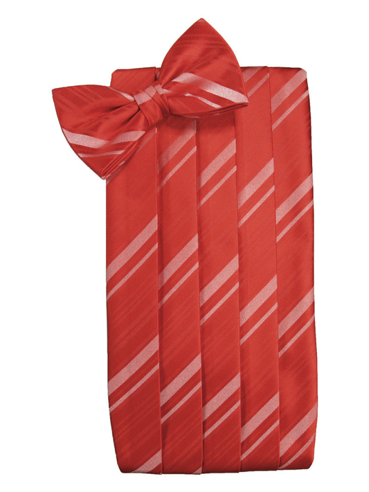 Persimmon Striped Satin Cummerbund Set