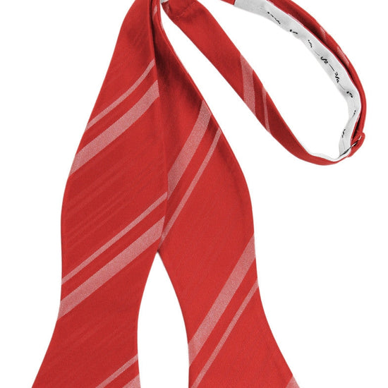 Persimmon Striped Satin Self-Tie Formal Bow Tie