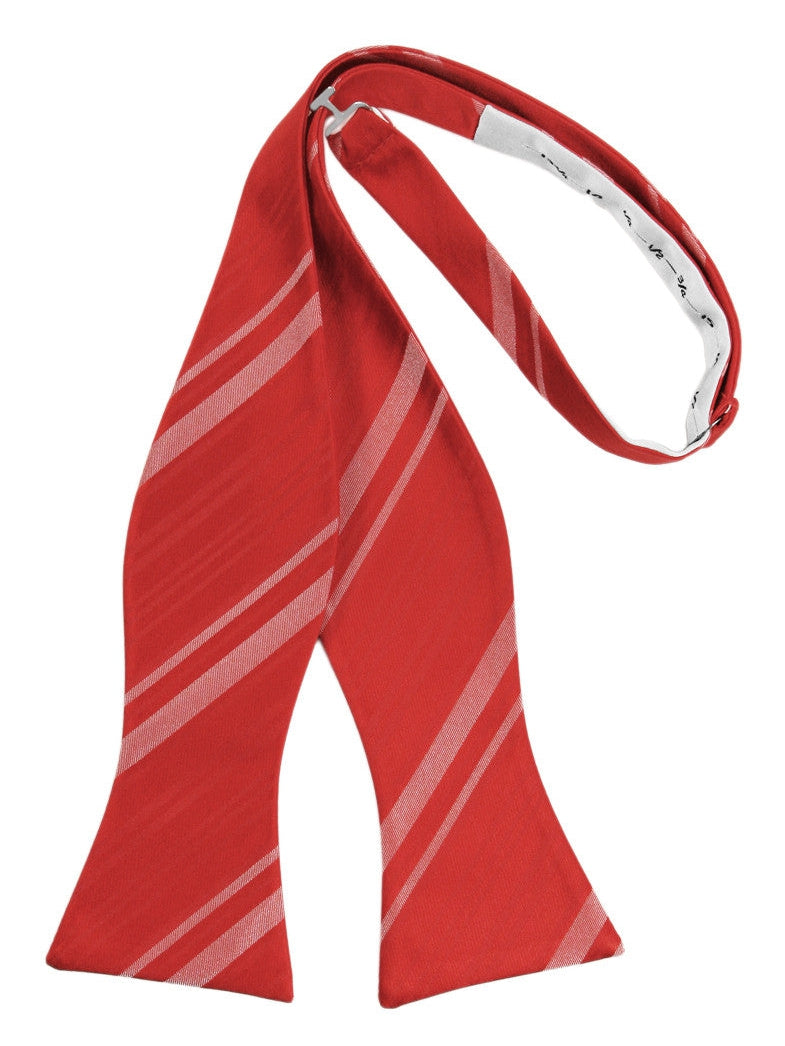 Persimmon Striped Satin Self-Tie Formal Bow Tie