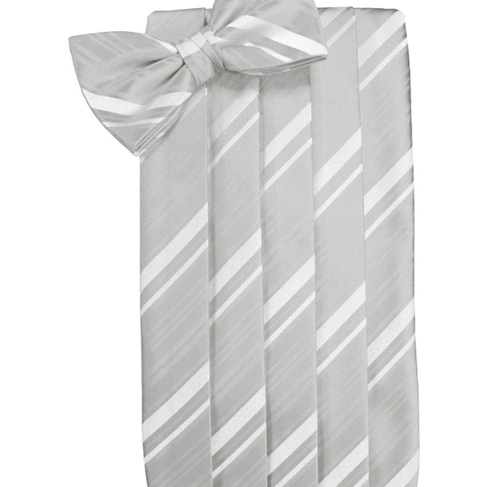 Platinum Striped Satin Cummerbund Set