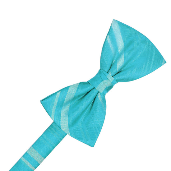 Pool Striped Satin Formal Bow Tie