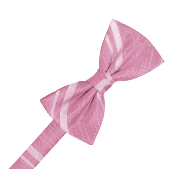 Rose Petal Striped Satin Formal Bow Tie