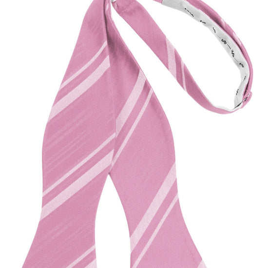 Rose Petal Striped Satin Self-Tie Formal Bow Tie