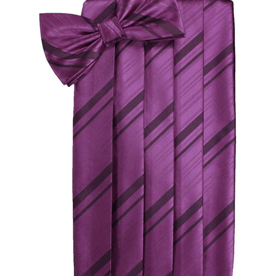 Sangria Striped Satin Cummerbund Set