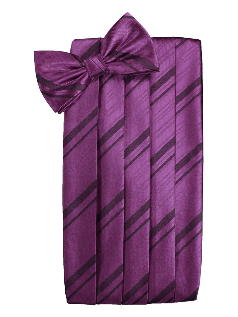 Sangria Striped Satin Cummerbund Set