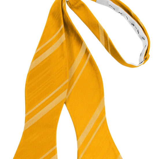 Tangerine Striped Satin Self-Tie Formal Bow Tie