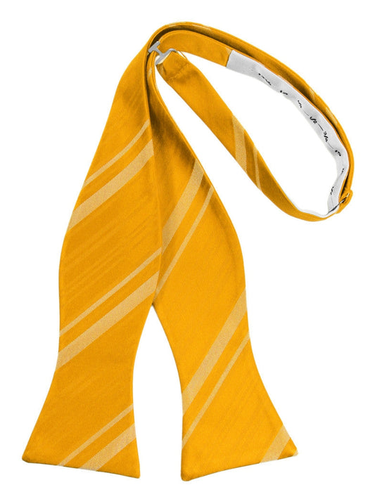 Tangerine Striped Satin Self-Tie Formal Bow Tie
