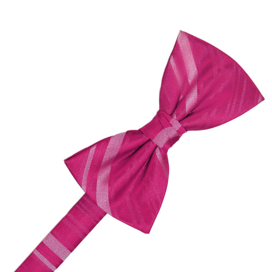 Watermelon Striped Satin Formal Bow Tie