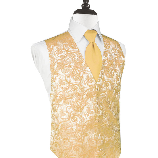 Apricot Tapestry Tuxedo Vest