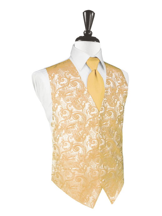 Apricot Tapestry Tuxedo Vest