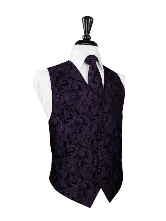 Berry Tapestry Tuxedo Vest