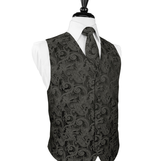 Charcoal Tapestry Tuxedo Vest