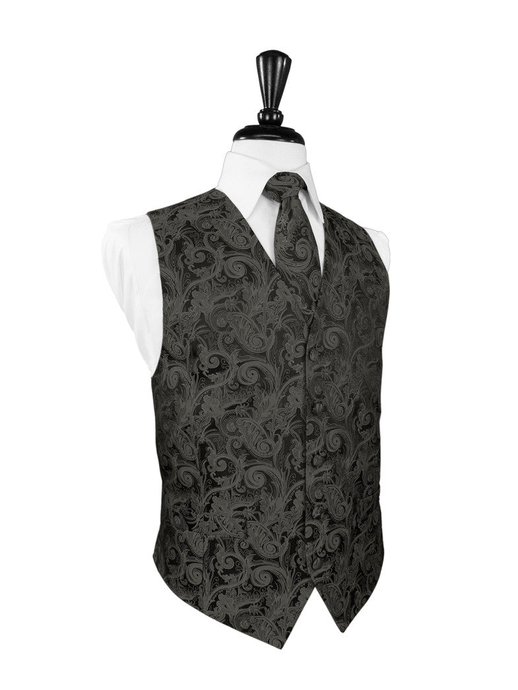 Charcoal Tapestry Tuxedo Vest