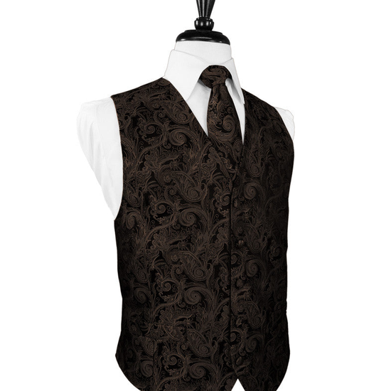 Chocolate Tapestry Tuxedo Vest