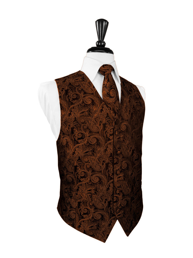 Cognac Tapestry Tuxedo Vest