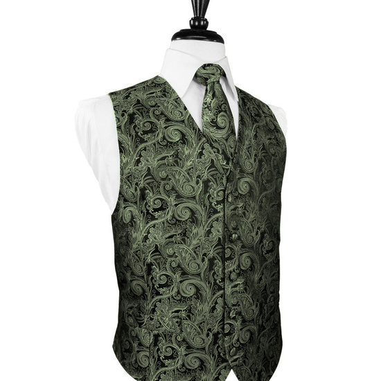 Fern Tapestry Tuxedo Vest