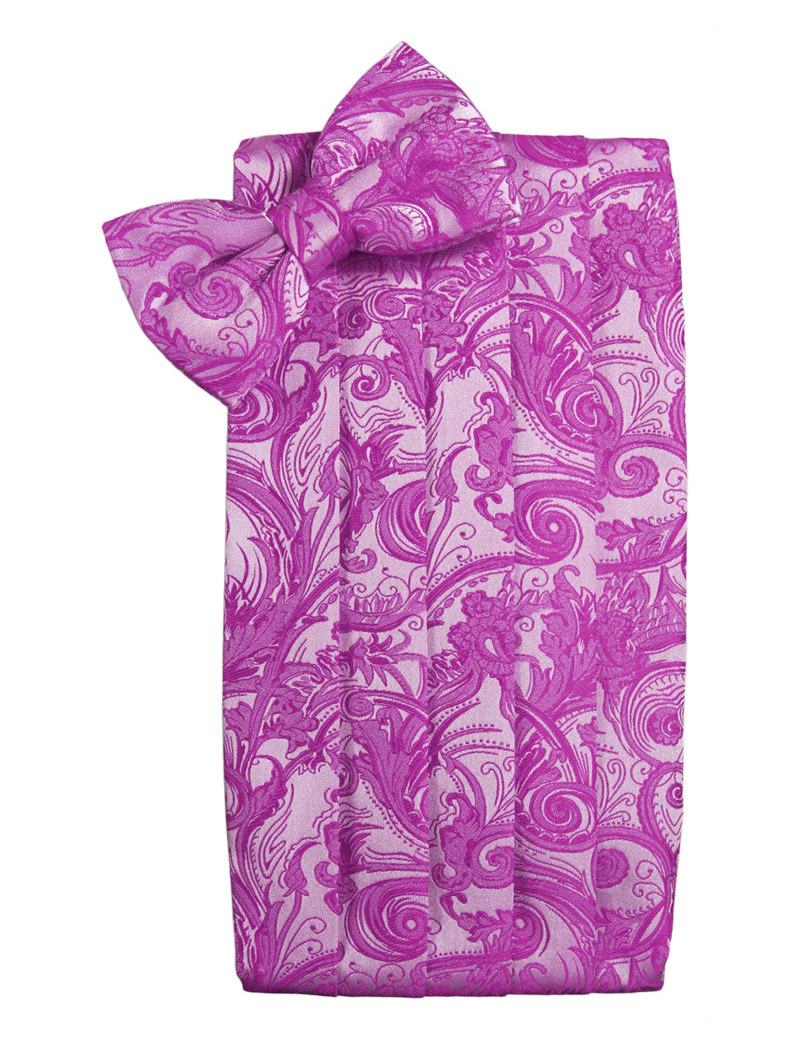 Fuchsia Tapestry Style Cummerbund Set 