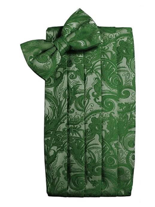 Hunter Green Tapestry Style Cummerbund Set 