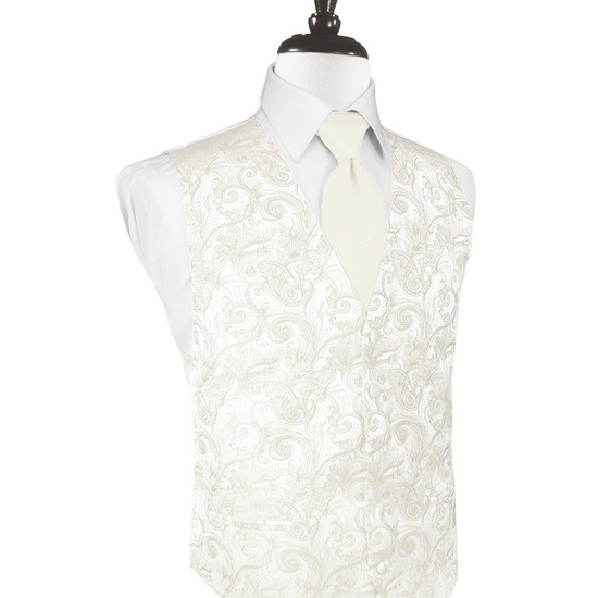 Ivory "Premier" Satin Tapestry Tuxedo Vest