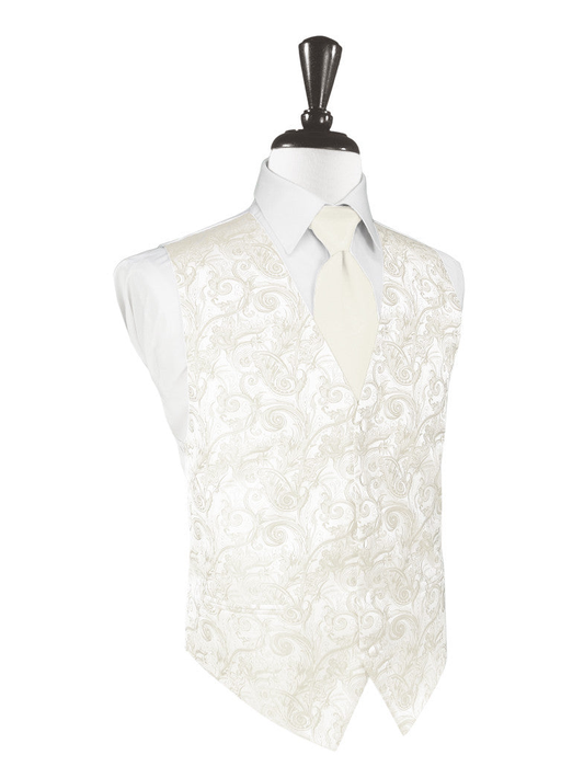 Ivory "Premier" Satin Tapestry Tuxedo Vest