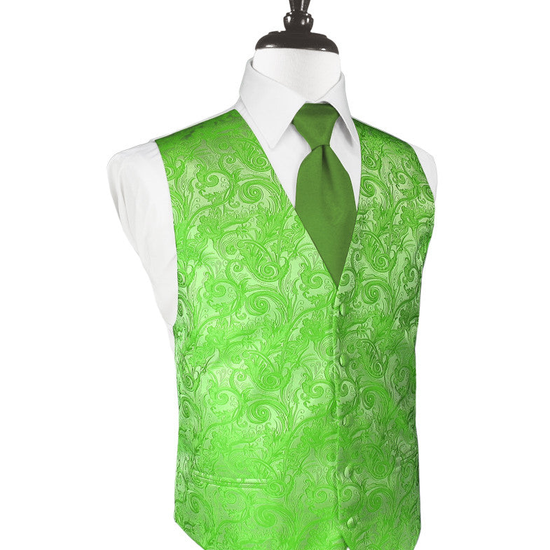 Kelly Green Tapestry Tuxedo Vest