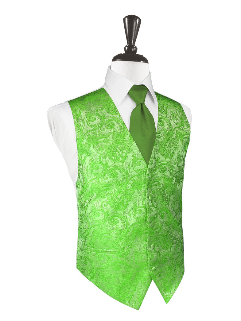 Kelly Green Tapestry Tuxedo Vest